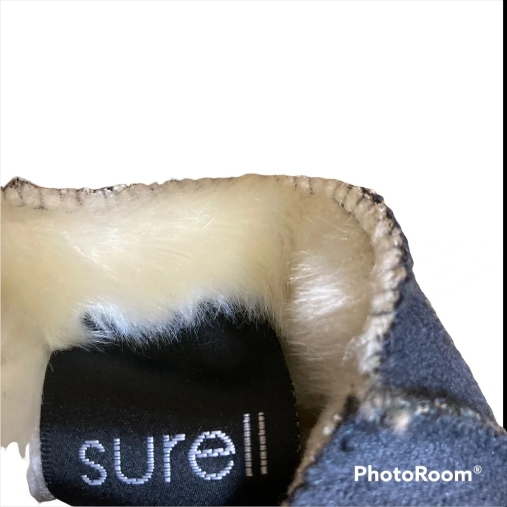 Surell Faux Shearling Flip-Top Mittens Gray Size M New without tag